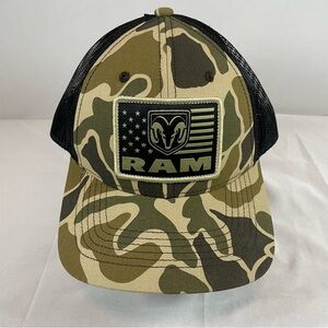 RAM Camo Trucker Hat in Olive/Black